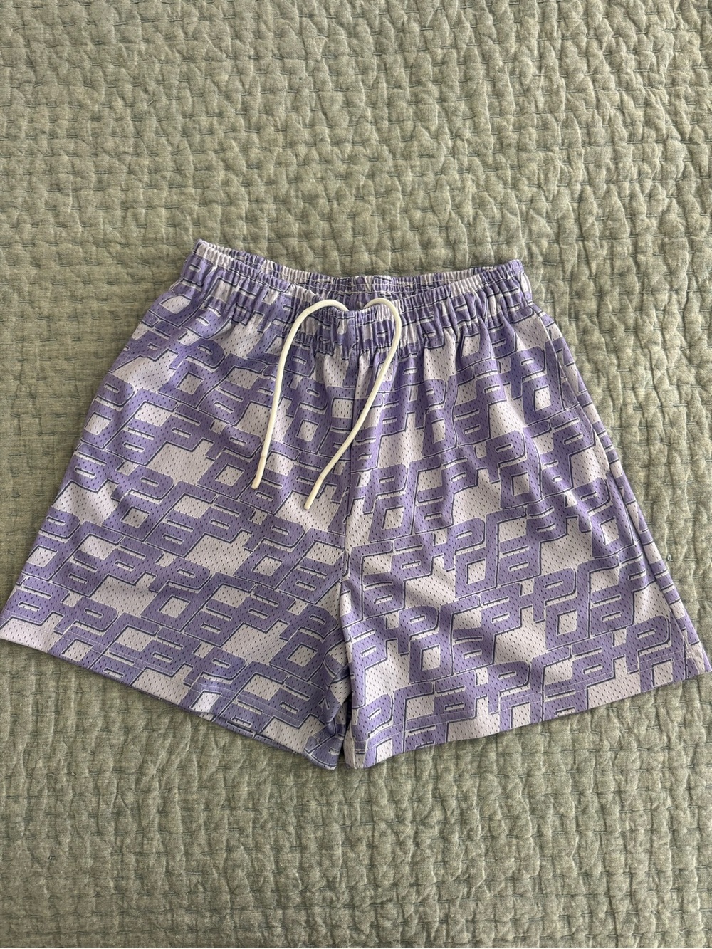 Bravest Studios Lilac and White Athletic Mesh Shorts